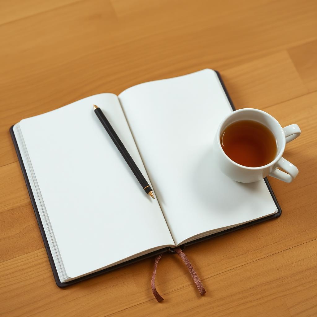 Open notebook and pen on a wooden desk — preparing for an oncology visit