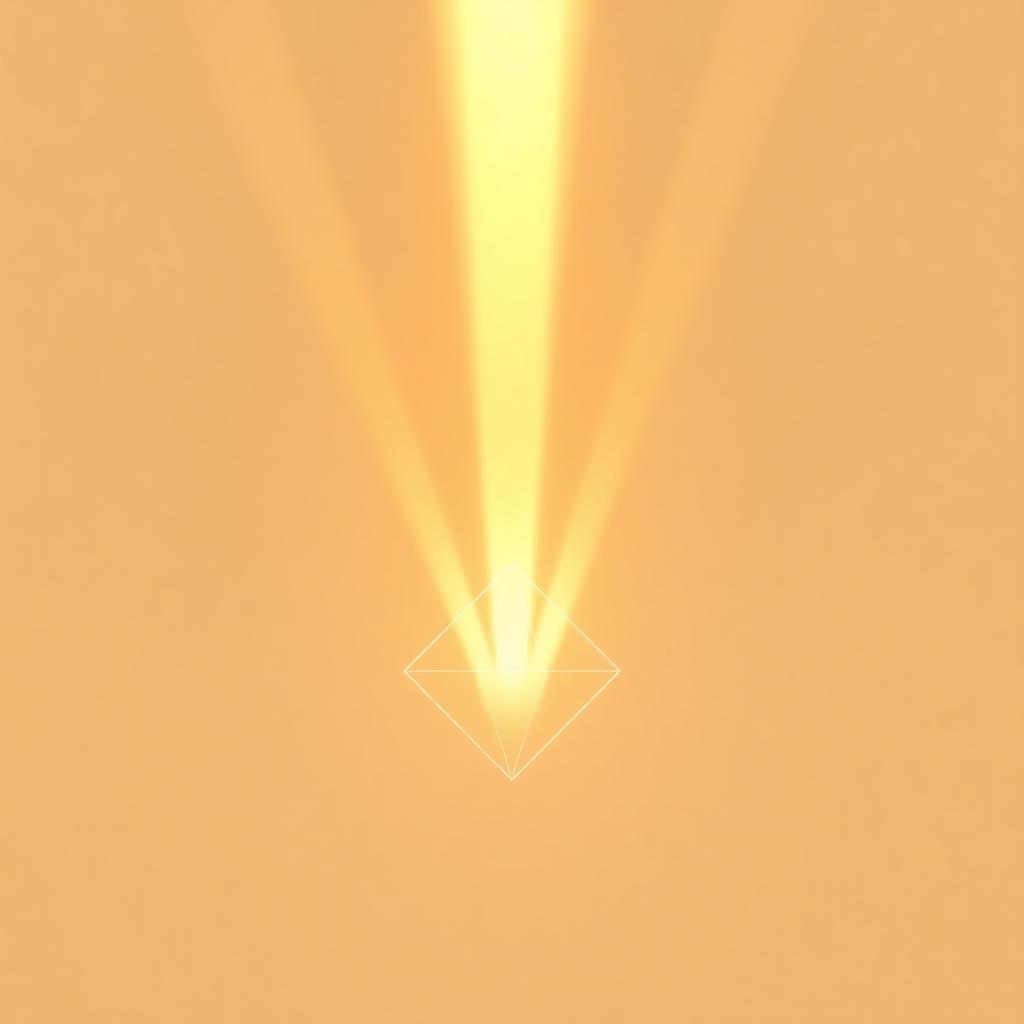 Soft beams of light converging — abstract radiation therapy concept