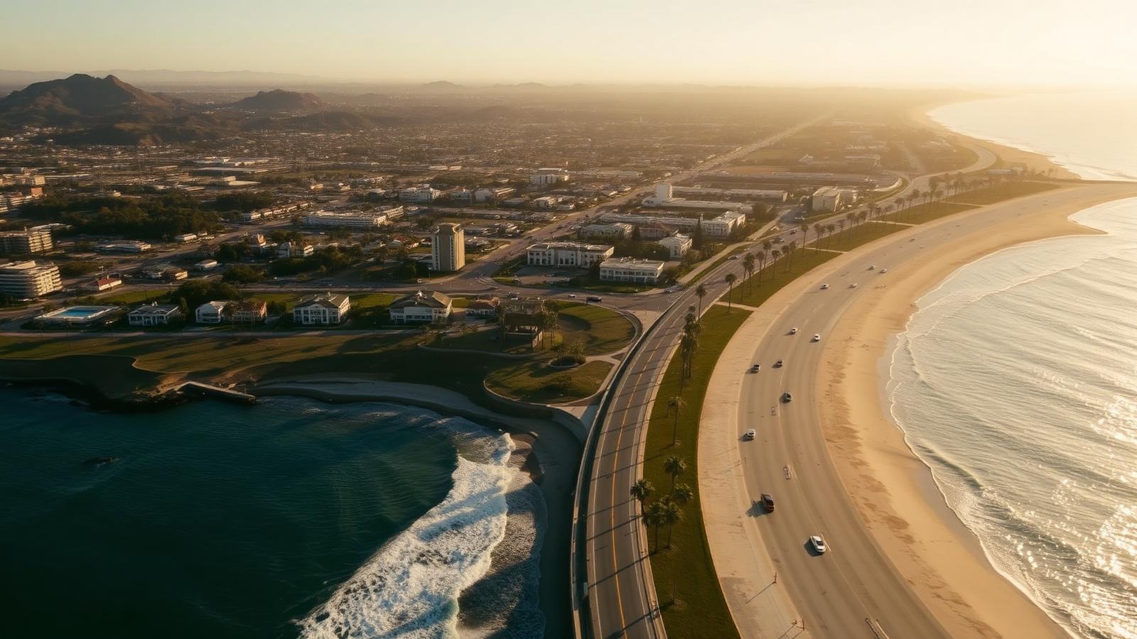 Aerial view of the Orange County coastline